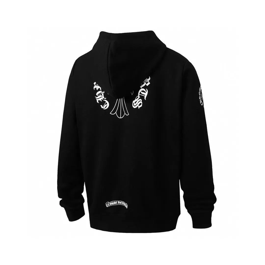 P240 Cross-border model, please do not place an order if you are pursuing quality - Chrome Hearts/Chrome Hearts 23ss cross ✝️ Sanskrit printed zipper sweatshirt cardigan jacket - High weight, high density and high quality. The wool is soft, delicate and skin-friendly. Soft and silky to the touch. Warmth and skin-friendly. - Custom-woven and dyed with no color difference. No matter the fabric or workmanship details, it beats the ordinary version on the market. - Hardware zipper accessories are all customized and full of details - Color: black White -Size: S M L XL